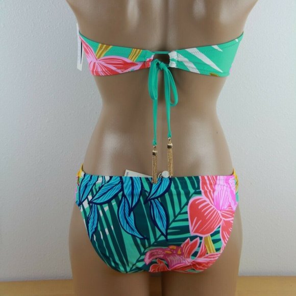 NWT Trina Turk Bandeau Twist Bikini set size 12 TERRA NOSTRA - Picture 3 of 5